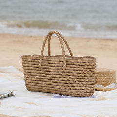 Boho Bag, Woven Straw Basket Bag, Sunday Market