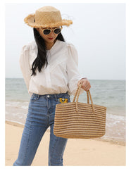 Boho Bag, Woven Straw Basket Bag, Sunday Market