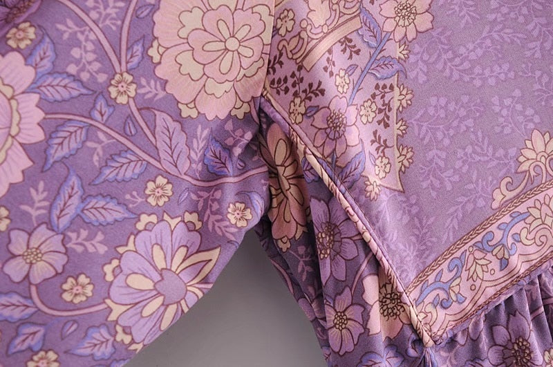 Gown Dress, Boho Maxi Dress, Loose Dress, Purple Anna Wild Rose
