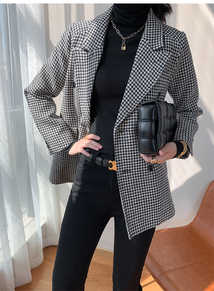 Boho Autumn Blazer, Vintage Plaid Blazer Wren