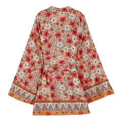 Boho Robe, Kimono Robe,  Beach Cover up, Short Robe, Sunshine Blossom