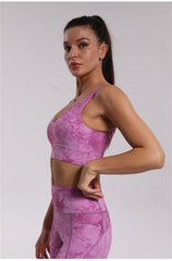 Yoga Set, Yoga Legging, Printed Workout Set Top and Legging,Naomi Tie Dye in Purple