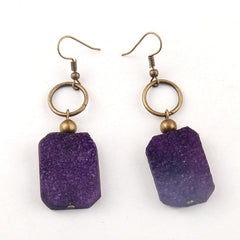Boho Earrings, RH Dangle Earrings, Druzy Ice