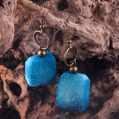 Boho Earrings, RH Dangle Earrings, Druzy Ice