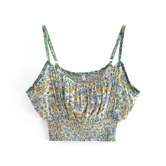 Boho Two Piece Set, Crop Top and  Palazzo Pant, Elephant Roaming Jungle