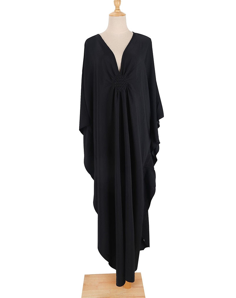 Boho Maxi Dress, Beach Dress, Kaftan Dress, Juana Irma in Black and White
