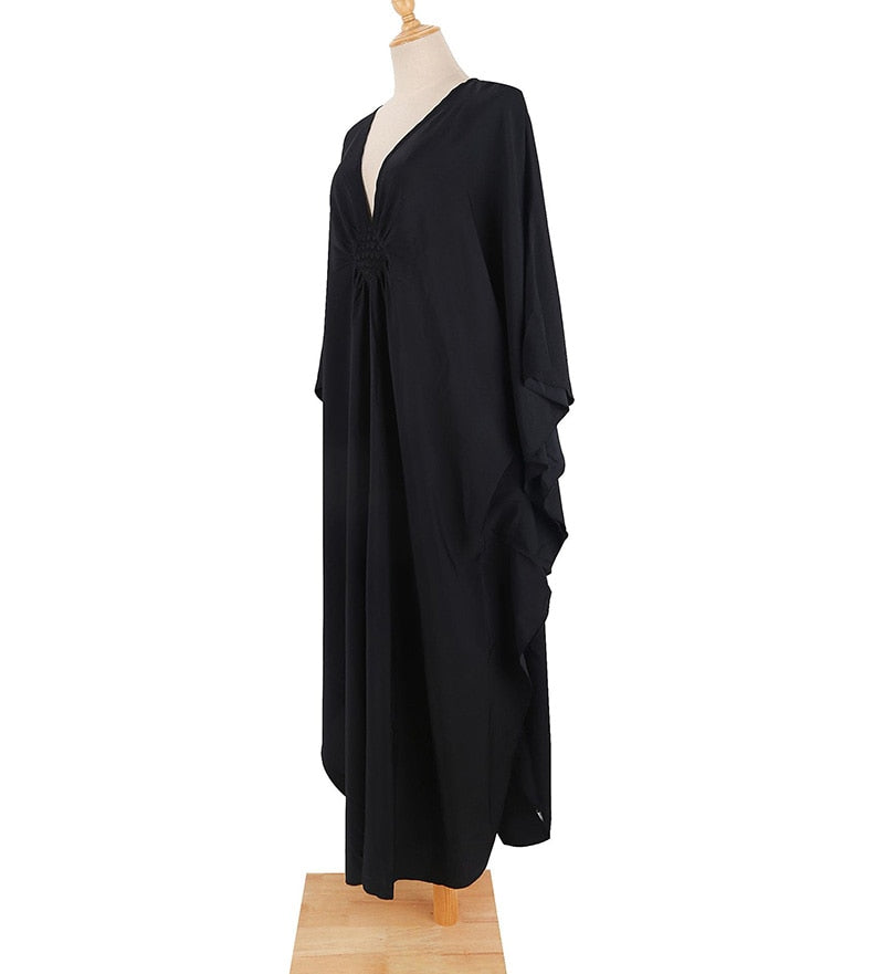 Boho Maxi Dress, Beach Dress, Kaftan Dress, Juana Irma in Black and White