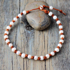 Boho Necklace, Chokers Pearl Knot