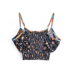 Boho Two Piece Set, Crop Top and  Palazzo Pant, Her Flaming in Black
