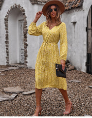 Boho Midi Dress, Claire in Yellow