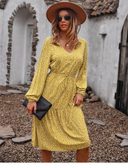 Boho Midi Dress, Claire in Yellow
