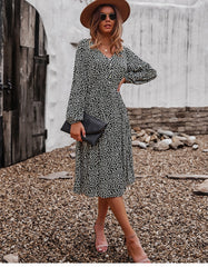 Boho Midi Dress, Claire in Black