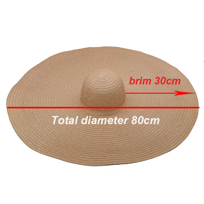 Boho Hat, Sun Beach Hat, Wide Brim Paper Straw Hat 30 cm Brim, Mila in Brown, Beige and Black