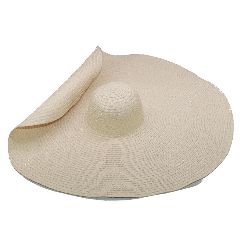 Boho Hat, Sun Beach Hat, Wide Brim Paper Straw Hat 30 cm Brim, Mila in Brown, Beige and Black