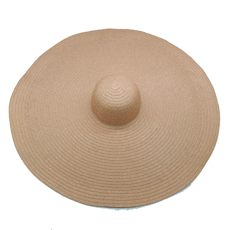 Boho Hat, Sun Beach Hat, Wide Brim Paper Straw Hat 30 cm Brim, Mila in Brown, Beige and Black