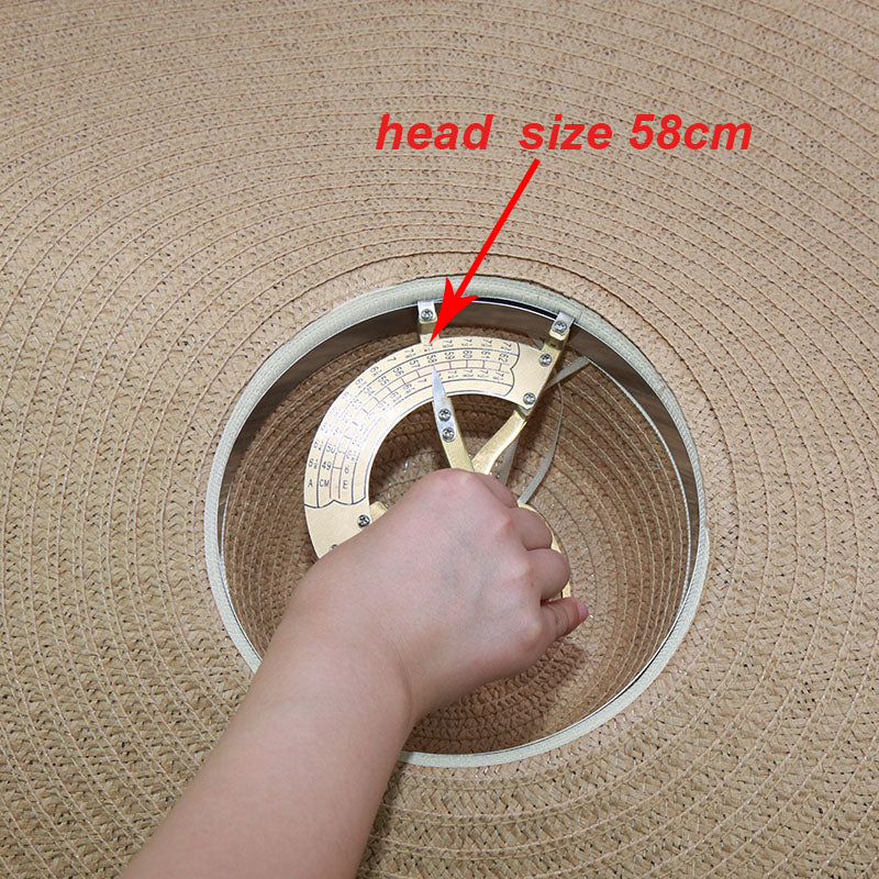 Boho Hat, Sun Beach Hat, Wide Brim Paper Straw Hat 30 cm Brim, Mila in Brown, Beige and Black