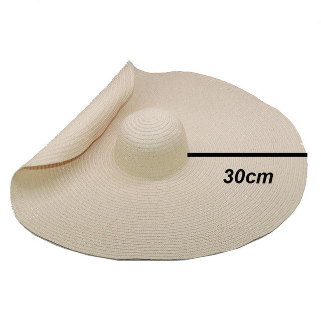 Boho Hat, Sun Beach Hat, Wide Brim Paper Straw Hat 30 cm Brim, Mila in Brown, Beige and Black