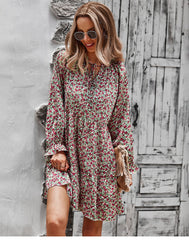 Boho Mini Dress Tunic Dress, Willa in Pink