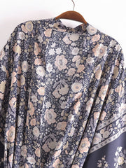 Boho Robe, Kimono Robe,  Beach Cover up, Flower Whisper