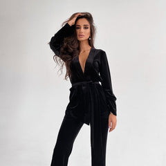 Boho Pajamas, Pajamas Sets for Women, PJ Velvet Pauline in Black, Blue and Green