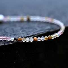Boho Necklace, Seed Bead Choker, Brown Crystal Pearl