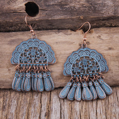 Boho Earrings, RH Dangle Earrings, Feather & Leaf
