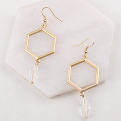 Boho Earrings, RH Dangle Earrings, Hexagon Loop