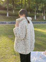 Boho Winter Coat, Fur Coat, Faux Fox Fur, Ramona Leopard