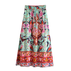 Boho Skirt, Hippie Skirts, Maxi Skirt, Heart Chakra in Green