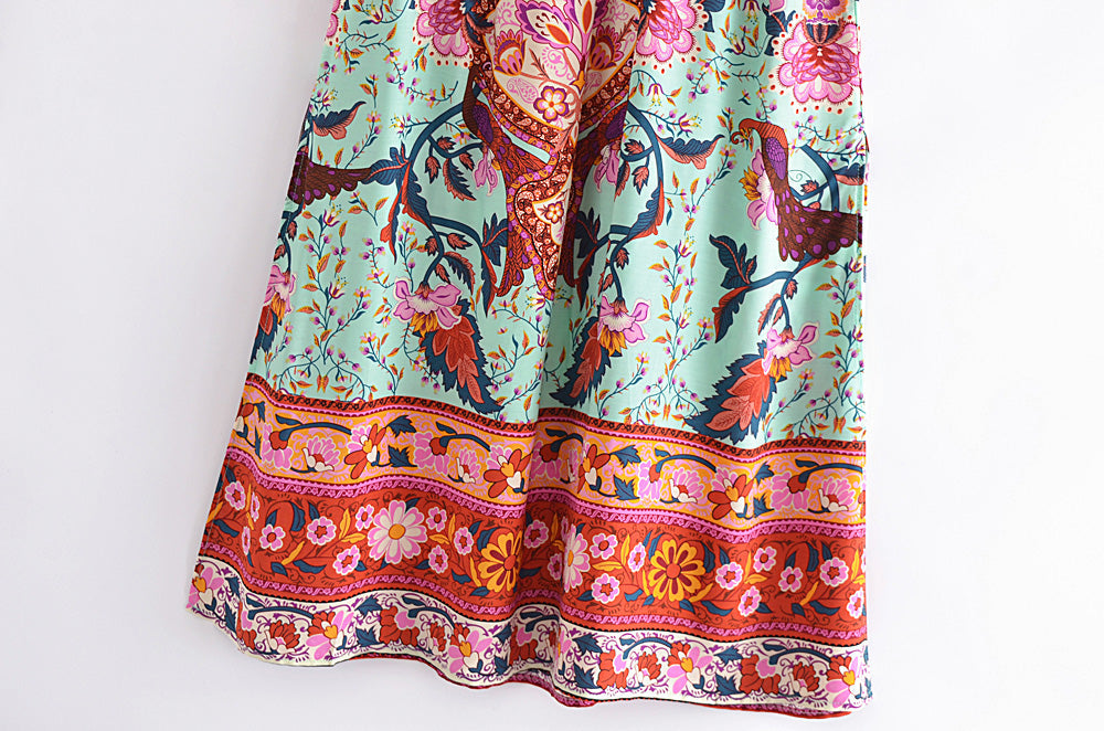 Boho Skirt, Hippie Skirts, Maxi Skirt, Heart Chakra in Green