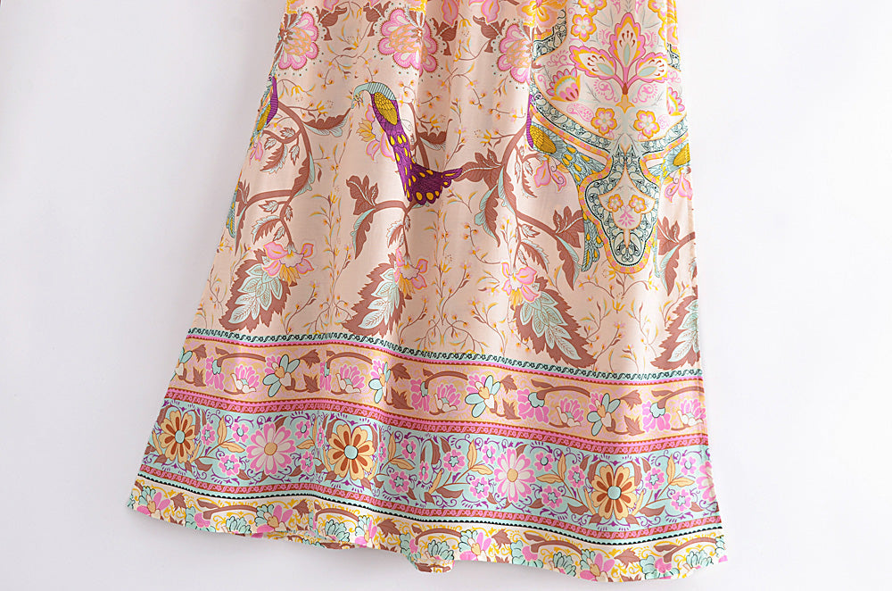 Boho Skirt, Hippie Skirts, Maxi Skirt, Heart Chakra in Pink