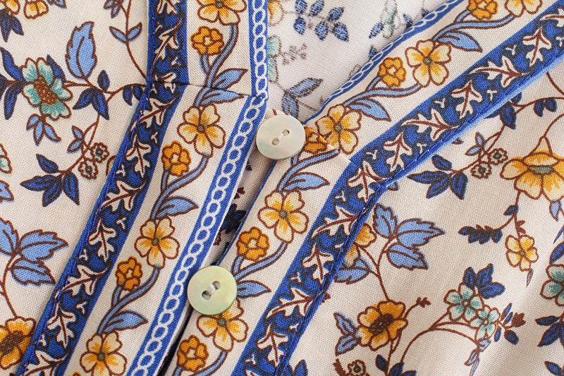 Boho Maxi Dress, Sundress, Blue Delphine