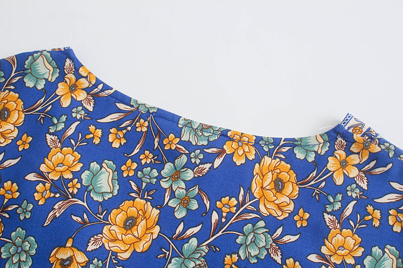 Boho Maxi Dress, Sundress, Blue Delphine