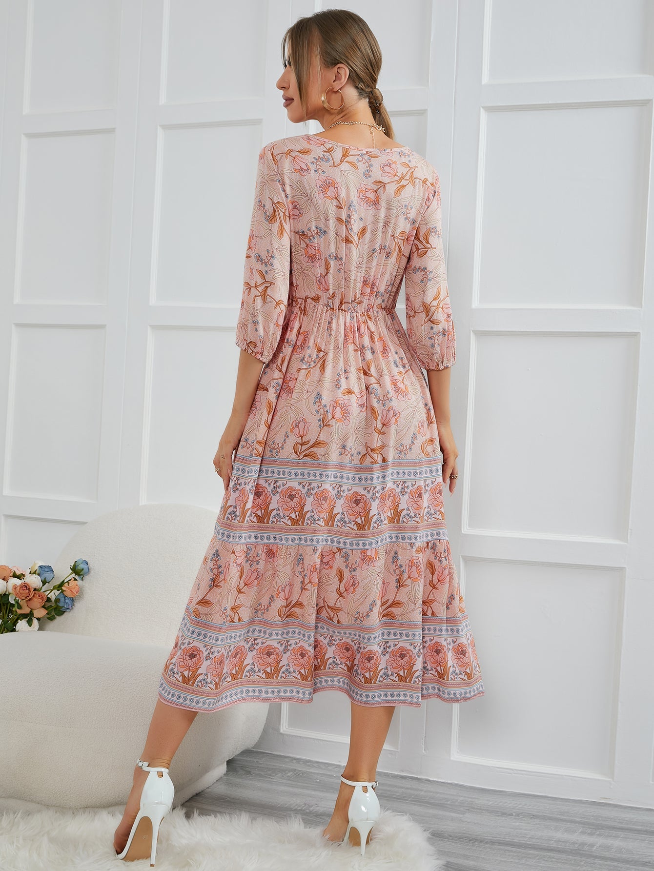 Boho Maxi Dress, Sundress, Lily-Rose in Orose