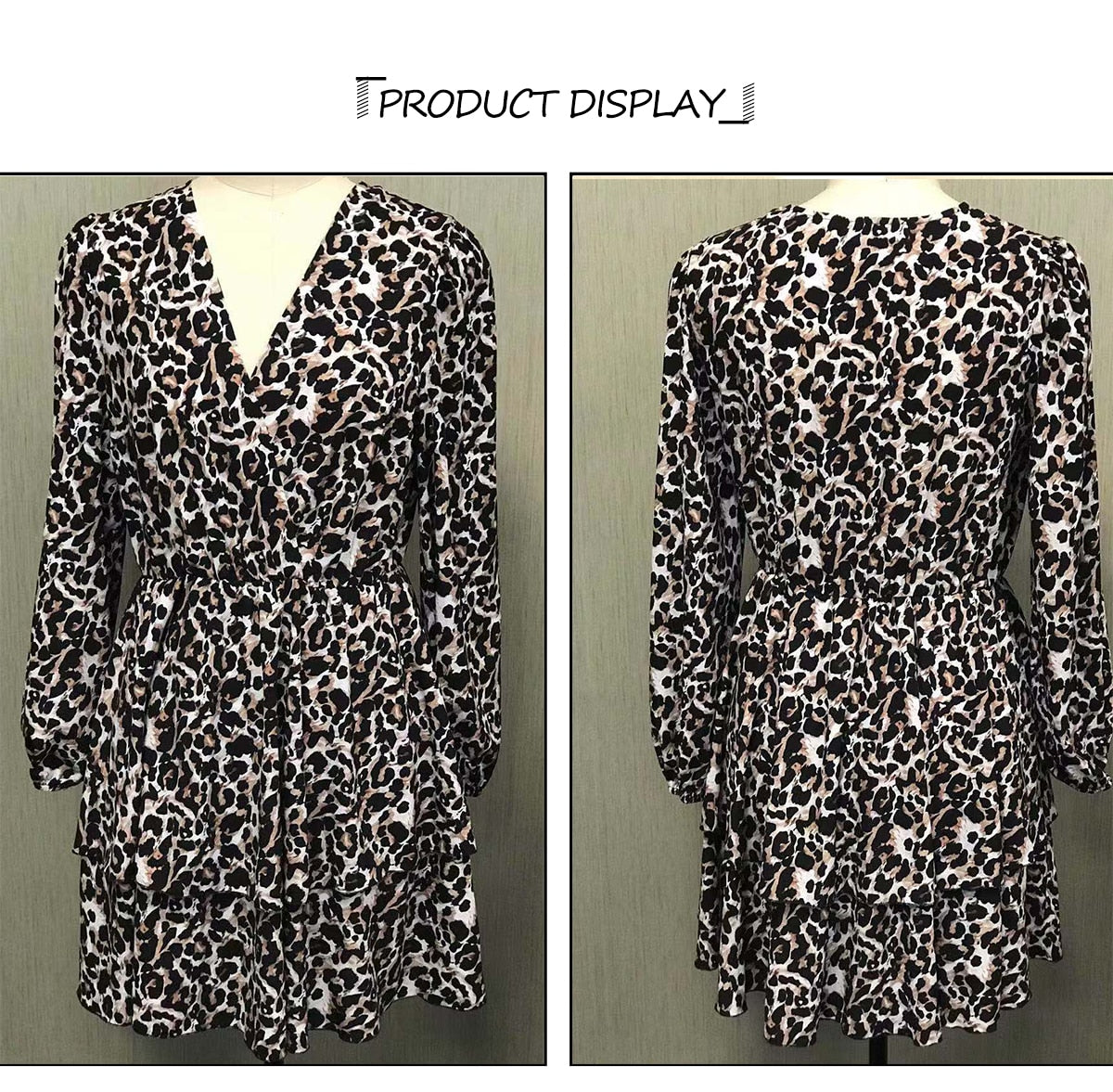 Boho Mini Dress Vintage Dress, Gabriela Leopard