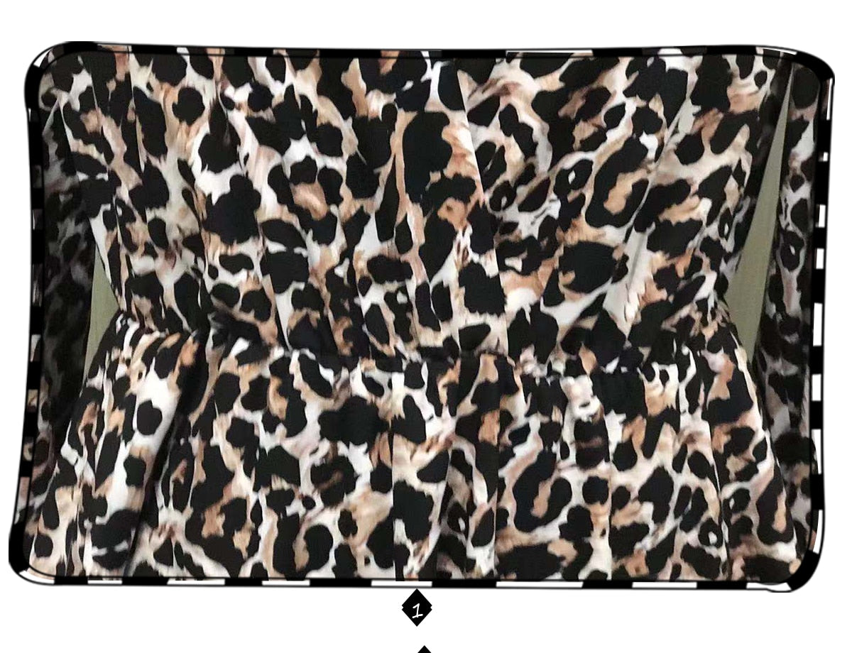 Boho Mini Dress Vintage Dress, Gabriela Leopard