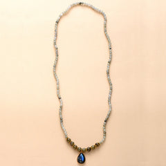 Boho Necklace, Bijou  Bodhi Labradorite Beaded Choker