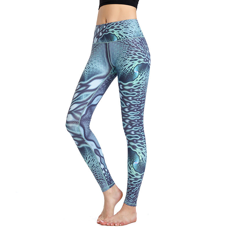 Yoga Legging, Yoga Pants, Boho Legging, Tight with Pocket in Blue Coral