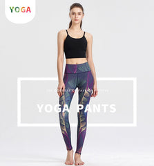 Yoga Legging, Yoga Pants, Boho Legging, Tight with Pocket in Purple Peacock