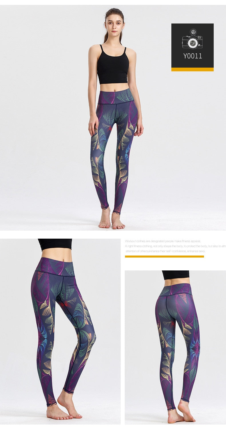 Yoga Legging, Yoga Pants, Boho Legging, Tight with Pocket in Purple Peacock