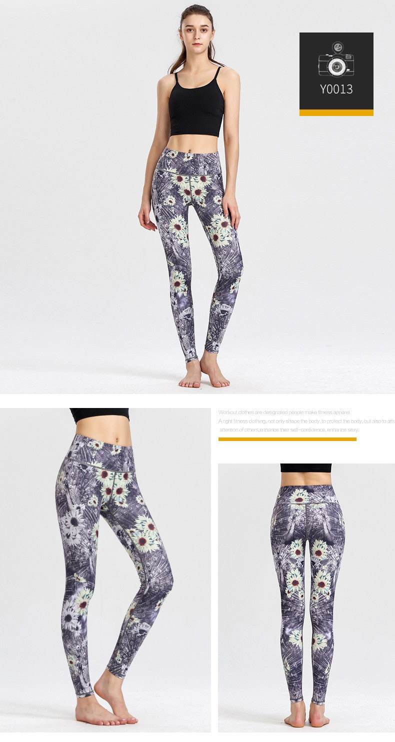 Yoga Legging, Yoga Pants, Boho Legging, Tight with Pocket in Purple Daisy