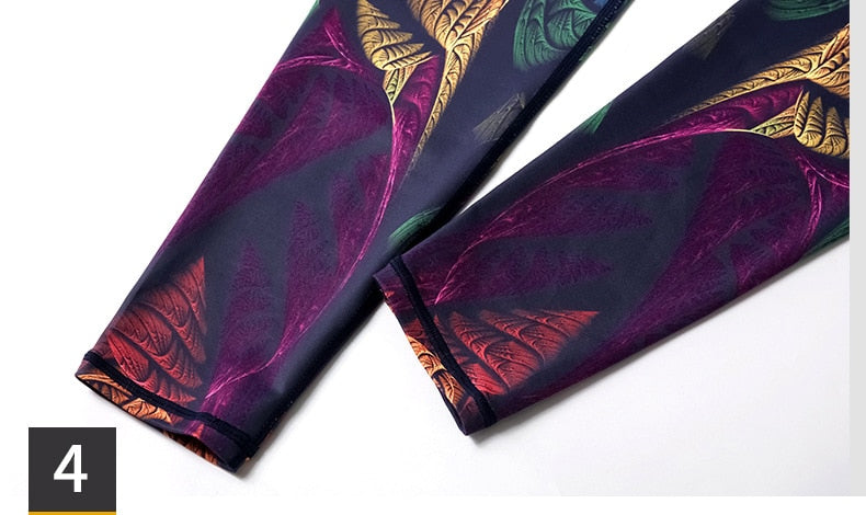 Yoga Legging, Yoga Pants, Boho Legging, Tight with Pocket in Purple Peacock