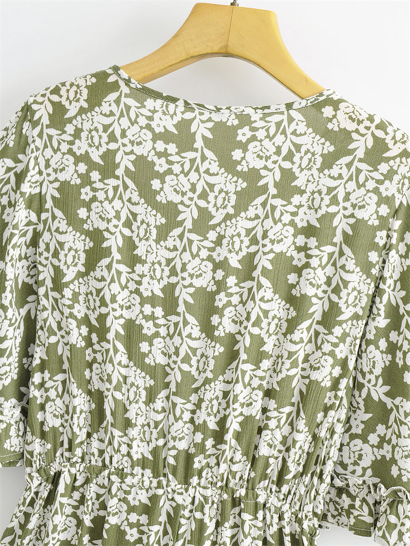 Boho Jumpsuit, Boho Romper, Playsuit, Florence in Green
