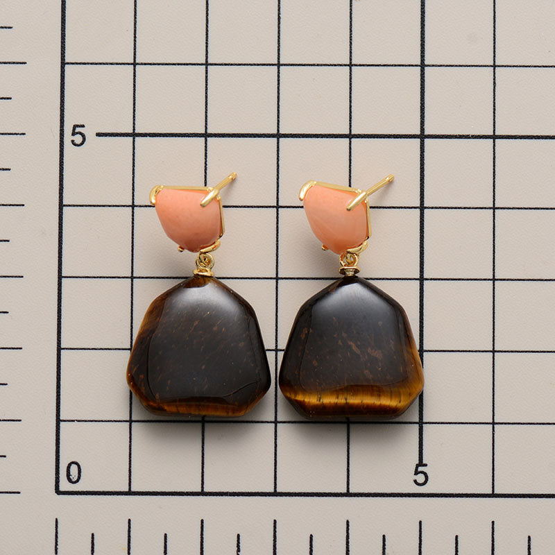 Boho Earrings, Dangle Earrings, Amythyst Tiger Eye