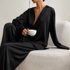 Boho Pajamas, Pajamas Sets for Women, PJ Satin Corinne in Black, Blue Green and Green