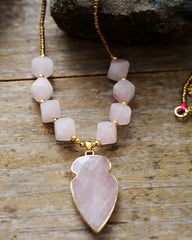 Boho Necklace, Amethysts Hexagonal Cone Pendant Necklace