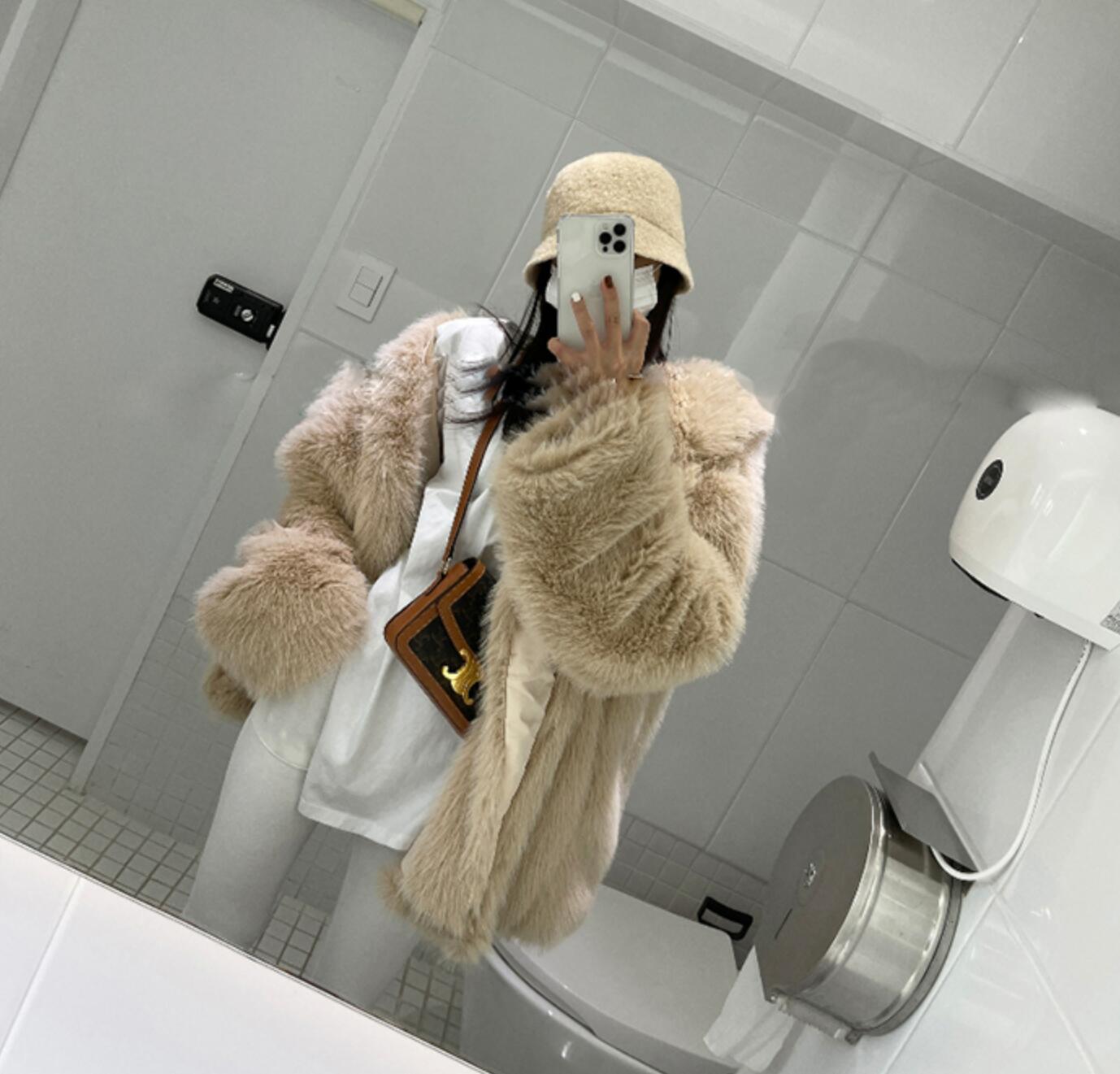 Boho Winter Coat, Fur Coat, Faux Fox Fur, Jolie in Brown
