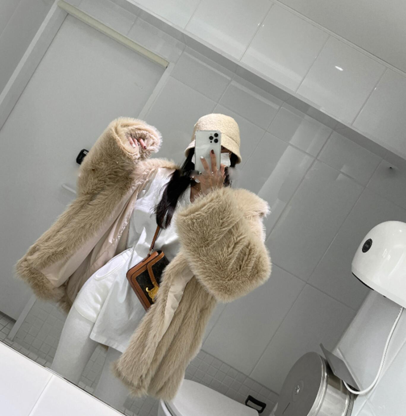 Boho Winter Coat, Fur Coat, Faux Fox Fur, Jolie in Brown