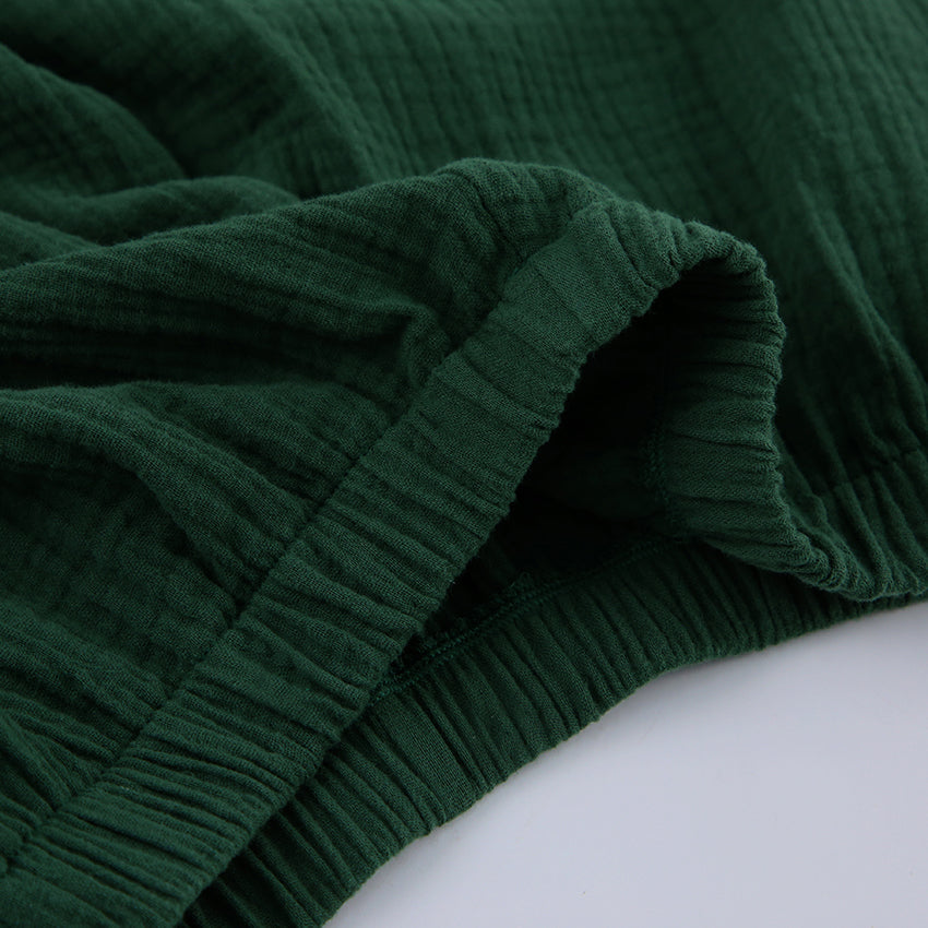 Boho Pajamas, Pajamas Sets for Women, Emily Cotton  in Green, Brown and Gray