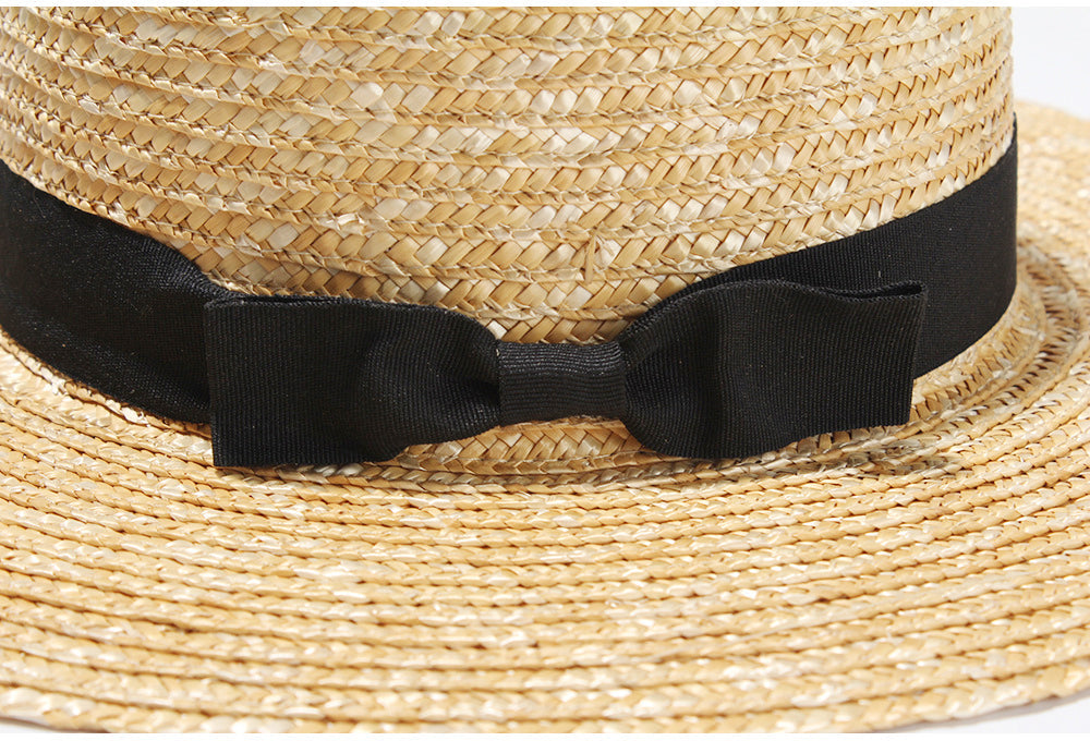 Boho Hat, Sun Hat, Beach Hat, Straw Hat, Gianna White and Black Ribbon